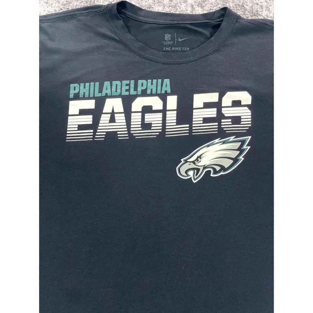 Nike Tee Men's Philadelphia Eagles NFL Black Short Sleeve 2XL Dri Fit T-shirt